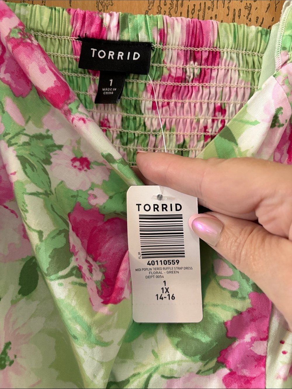 Floral Ruffled Strap Sundress - Pink & Green - Picture 2 of 8